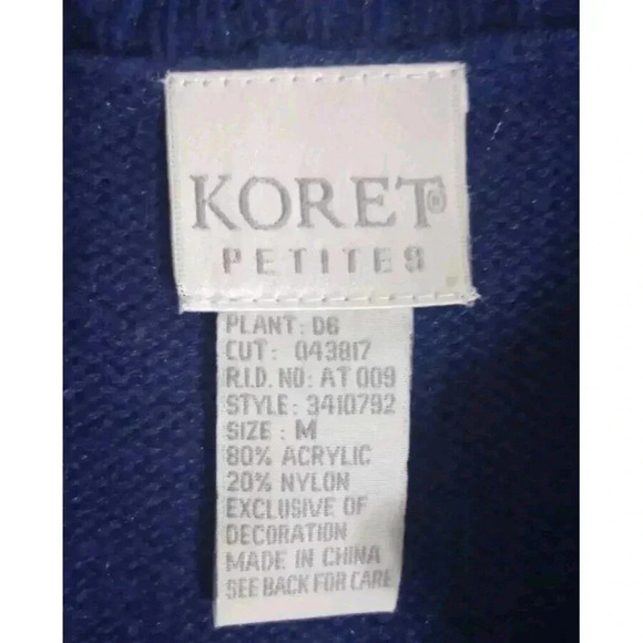 Vintage Koret Sweater Vest Embroidered Beaded Purple Size Petite‎ Medium - Picture 4 of 5